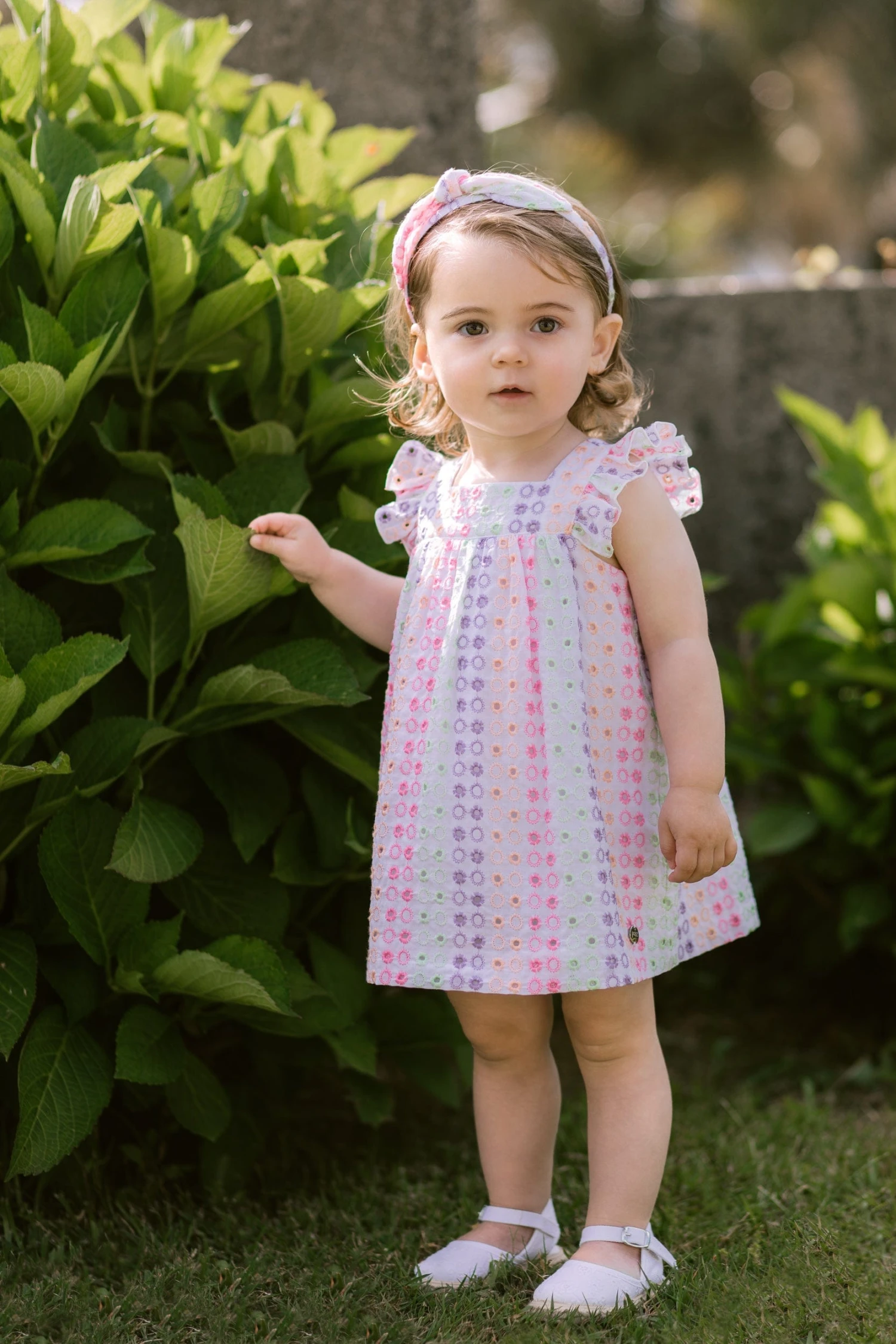 Girls Cotton Embroidered Dress In Multicolour 4 Girls Cotton Embroidered Dress In Multicolour - Image 2