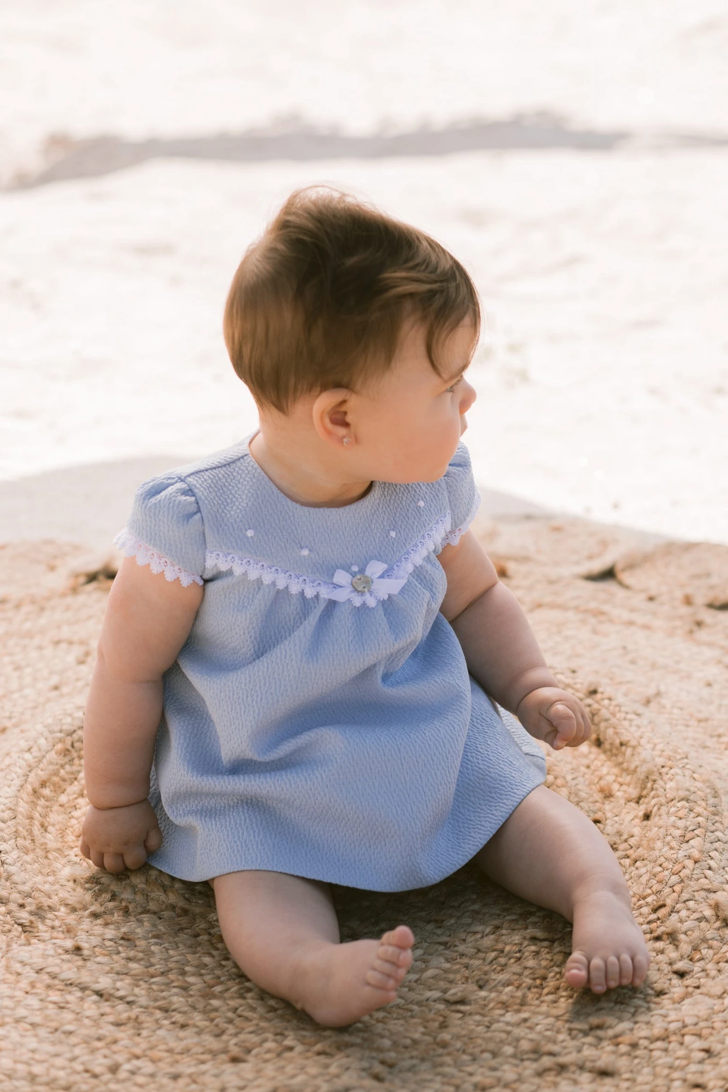 Baby Girls Dress With Knickers Set In Blue 4 Baby Girls Dress With Knickers Set In Blue - Image 2