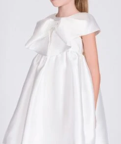 Girls Flared Special Occasiom Dress With Bolero In White -Monna Clothing Shop 1Q1A5087