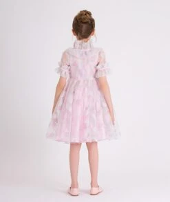 Girls Micro Flowers Princess Dress In Pink 10 Girls Micro Flowers Princess Dress In Pink -Monna Clothing Shop 1Q1A5465