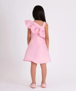 Girls One Shoulder Ruffle Dress In Pink 10 Girls One Shoulder Ruffle Dress In Pink -Monna Clothing Shop 1Q1A5713