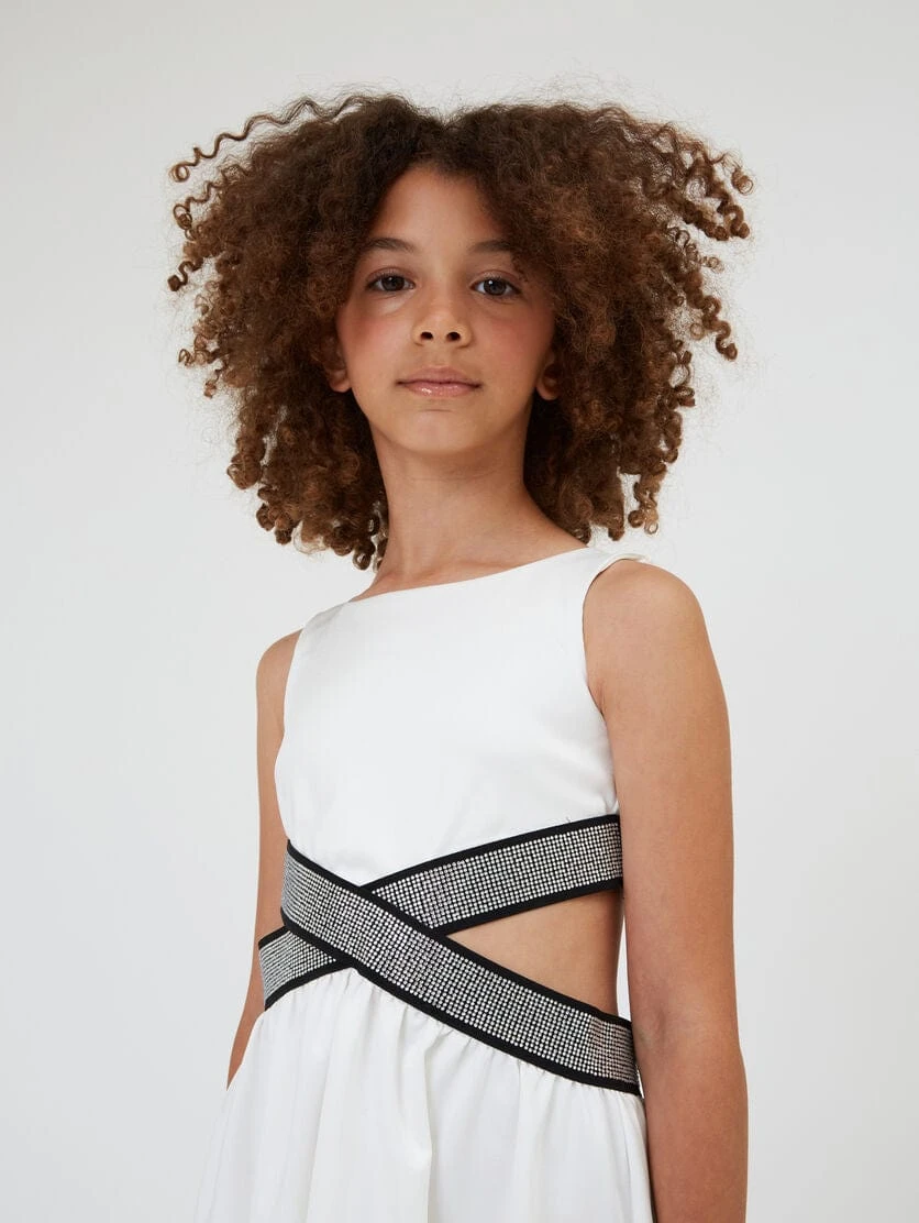Monnalisa Girls Cut Out Punto Dress In White 4 Monnalisa Girls Cut Out Punto Dress In White - Image 2
