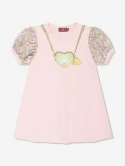 Aigner Girls Charm Necklace Dress In Pink