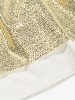 Aigner Girls Metallic Logo Dress In White -Monna Clothing Shop AIGS4025 SNOW WHITE 4