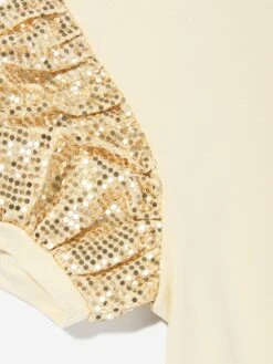 Aigner Girls Logo T-Shirt Dress In Beige -Monna Clothing Shop AIGS4028 OYSTER GRAY 4