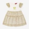 Aigner Baby Girls Tulle Logo Dress In White -Monna Clothing Shop AIGS4087 SNOW WHITE 1