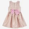 Girls Cat Jacquard Dress In Pink 1 Girls Cat Jacquard Dress In Pink -Monna Clothing Shop ANGA3011 TEA ROSE 1
