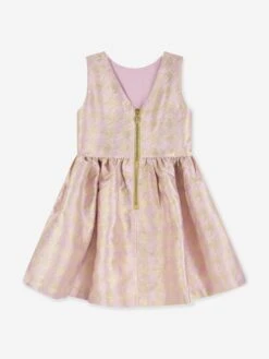 Girls Cat Jacquard Dress In Pink -Monna Clothing Shop ANGA3011 TEA ROSE 2