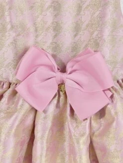 Girls Cat Jacquard Dress In Pink -Monna Clothing Shop ANGA3011 TEA ROSE 3