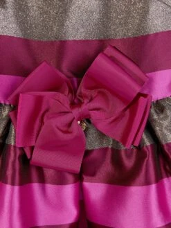 Girls Desiree Striped Dress In Red -Monna Clothing Shop ANGA3019 TIBETAN RED 3