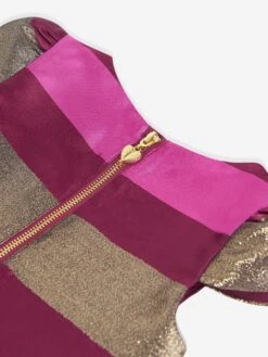 Girls Desiree Striped Dress In Red -Monna Clothing Shop ANGA3019 TIBETAN RED 4