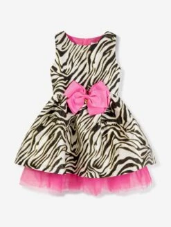 Girls Monty Zebra Dress In Multicolour