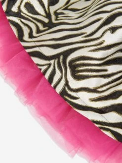 Girls Monty Zebra Dress In Multicolour -Monna Clothing Shop ANGA3046 WHITE BLACK 3