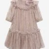 Girls Myrtle Star Dress In Beige -Monna Clothing Shop ANGA3048 CHAMPAGNE 1
