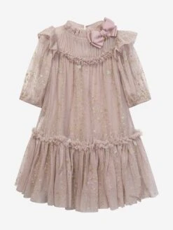 Girls Myrtle Star Dress In Beige