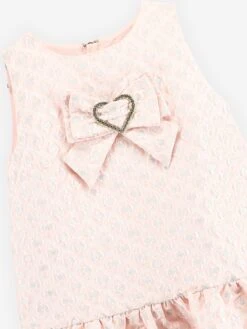 Girls Anneka Jacquard Dress In Pink -Monna Clothing Shop ANGS4019 PINK 4