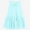 Girls Caria Sleeveless Butterfly Dress In Blue -Monna Clothing Shop ANGS4021 BLUE 1