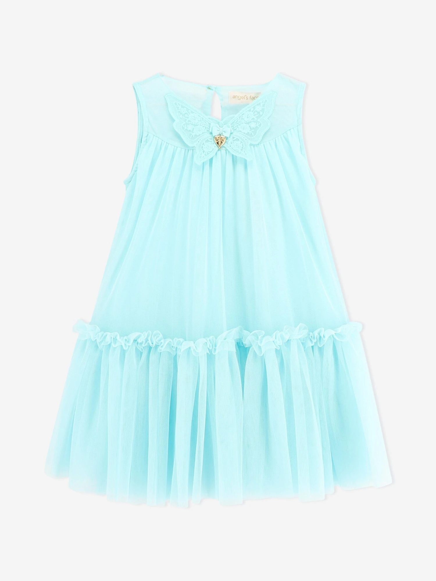 Girls Caria Sleeveless Butterfly Dress In Blue 3 Girls Caria Sleeveless Butterfly Dress In Blue