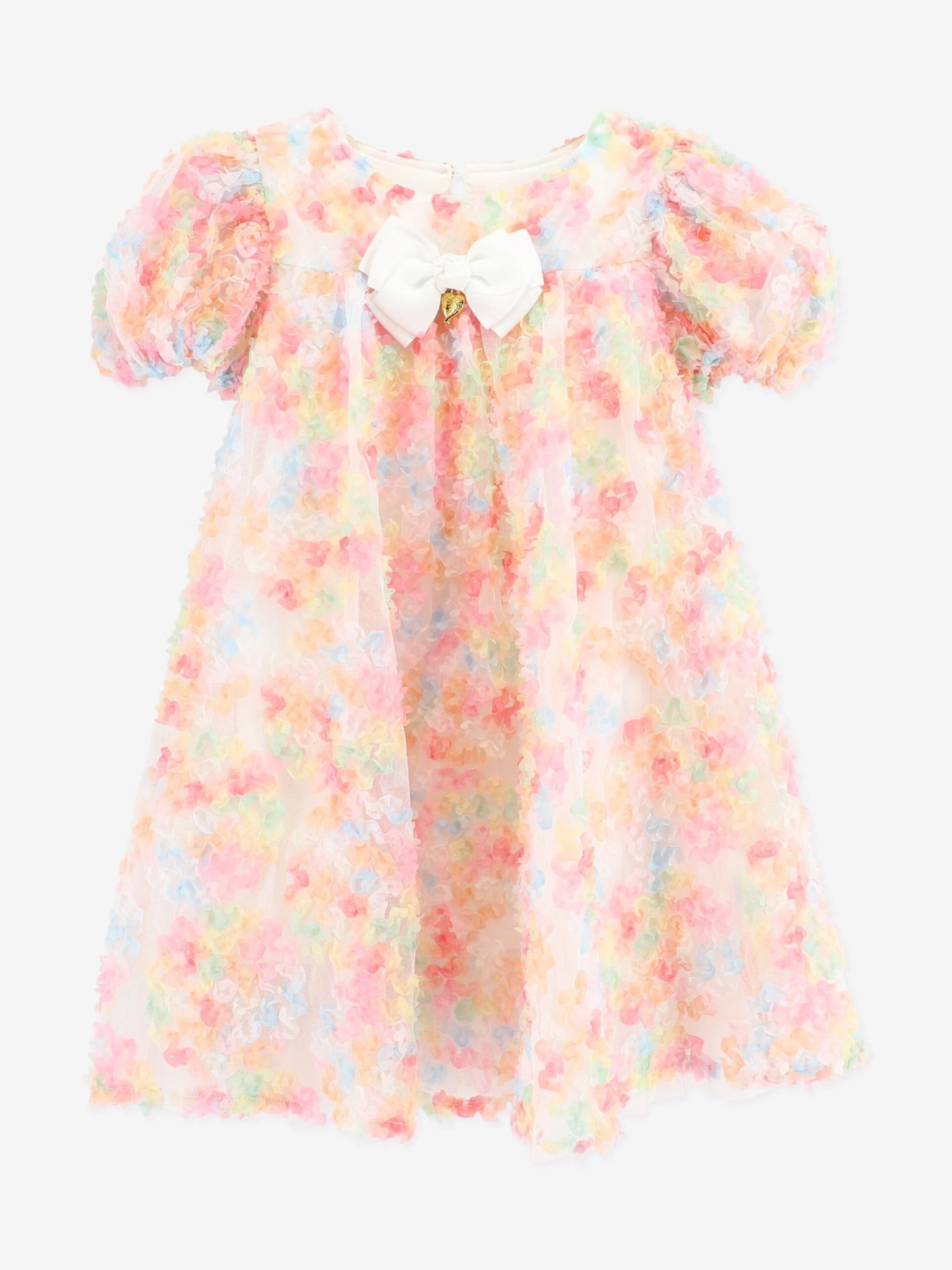 Girls Confetti Dress In Orange 3 Girls Confetti Dress In Orange