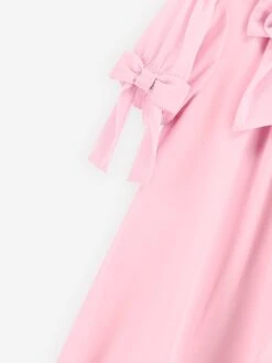 Girls Fernie Bow Trim Dress In Pink 11 Girls Fernie Bow Trim Dress In Pink -Monna Clothing Shop ANGS4026 PINK 5