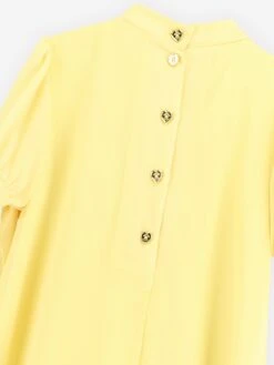 Girls Fernie Bow Trim Dress In Yellow -Monna Clothing Shop ANGS4027 YELLOW 5