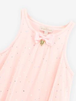 Girls Martine Sparkle Dress In Pink -Monna Clothing Shop ANGS4033 PINK 4