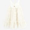 Girls Tate 3D Flower Dress In White -Monna Clothing Shop ANGS4037 WHITE 1