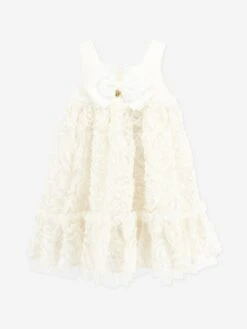 Girls Tate 3D Flower Dress In White