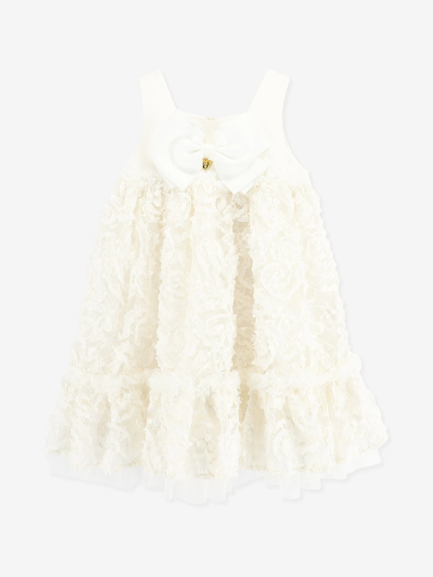 Girls Tate 3D Flower Dress In White 3 Girls Tate 3D Flower Dress In White