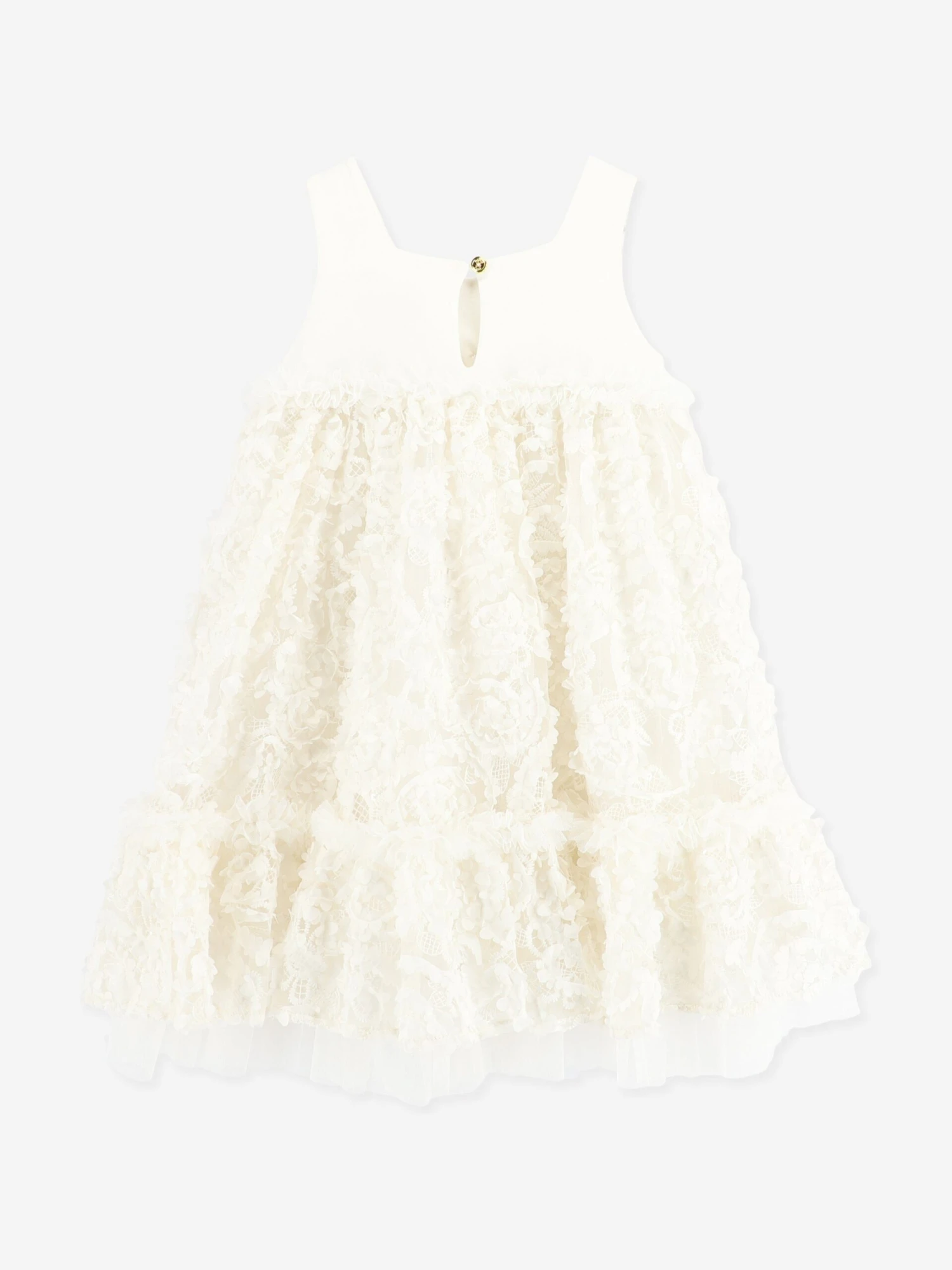 Girls Tate 3D Flower Dress In White 4 Girls Tate 3D Flower Dress In White - Image 2