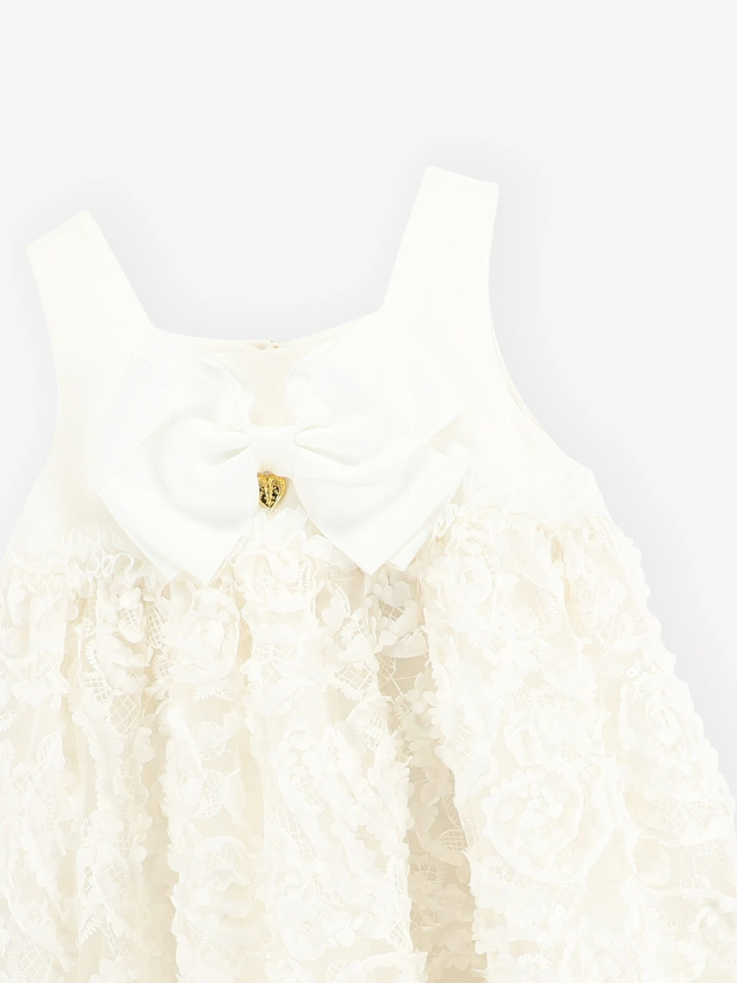 Girls Tate 3D Flower Dress In White 5 Girls Tate 3D Flower Dress In White - Image 3