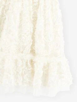 Girls Tate 3D Flower Dress In White 9 Girls Tate 3D Flower Dress In White -Monna Clothing Shop ANGS4037 WHITE 4