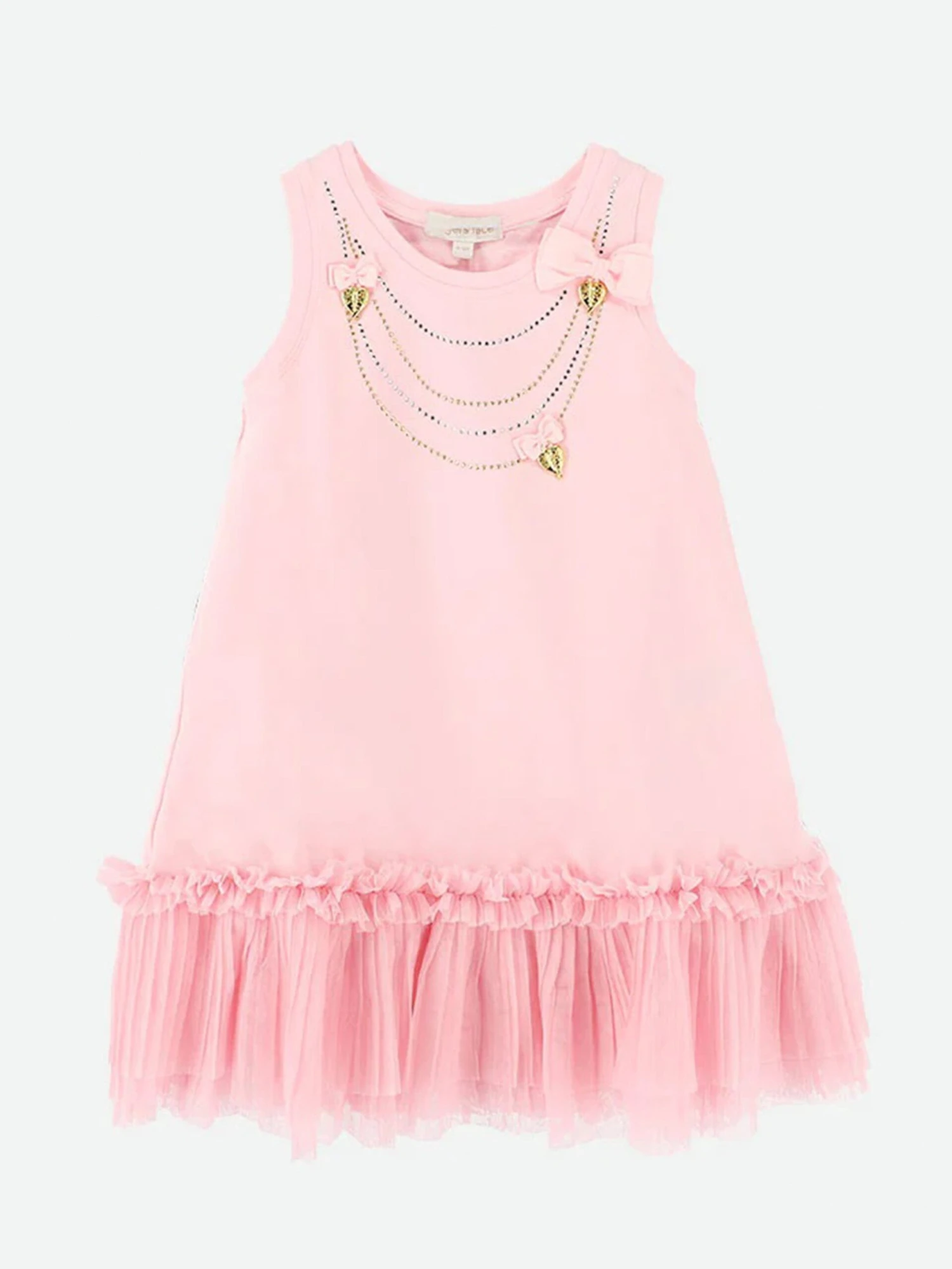 Girls Texas Necklace Dress In Pink 3 Girls Texas Necklace Dress In Pink