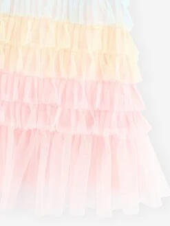Girls Waterfall Ruffle Dress In Pink 11 Girls Waterfall Ruffle Dress In Pink -Monna Clothing Shop ANGS4040 PINK 4