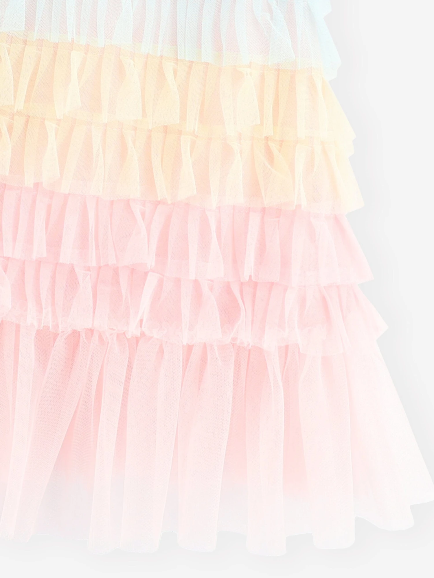 Girls Waterfall Ruffle Dress In Pink 7 Girls Waterfall Ruffle Dress In Pink - Image 5