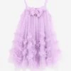 Girls Zigzag Tulle Dress In Purple
