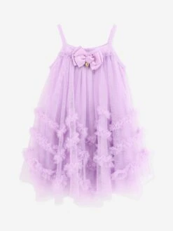Girls Zigzag Tulle Dress In Purple