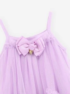 Girls Zigzag Tulle Dress In Purple -Monna Clothing Shop ANGS4041 PURPLE 3