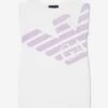 Emporio Armani Girls Sleeveless Logo Dress In White -Monna Clothing Shop ARMS3076 0100 1