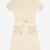 Emporio Armani Girls Pocket T-Shirt Dress In Beige -Monna Clothing Shop ARMS4013 BEIGE 1