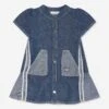 Emporio Armani Baby Girls Denim Dress In Blue -Monna Clothing Shop ARMS4108 BLUE 1