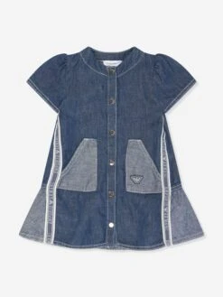 Emporio Armani Baby Girls Denim Dress In Blue