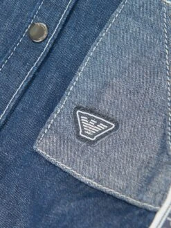 Emporio Armani Baby Girls Denim Dress In Blue -Monna Clothing Shop ARMS4108 BLUE 3