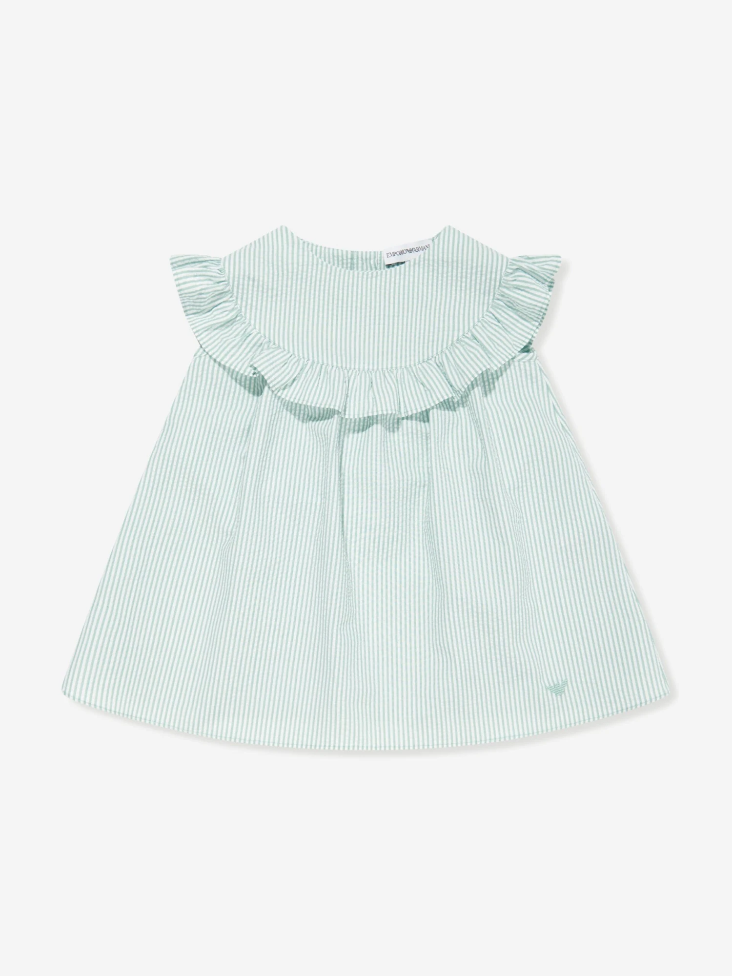 Emporio Armani Baby Girls Striped Dress In Blue 3 Emporio Armani Baby Girls Striped Dress In Blue
