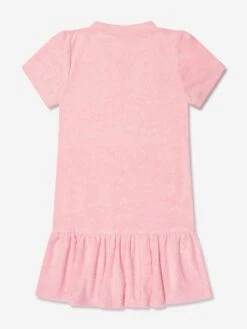 Girls Towelling Mini Dress In Pink -Monna Clothing Shop AYAA3006 PINK 3