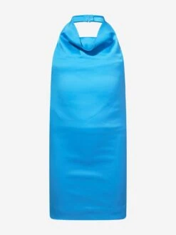 Girls Backless Satin Midi Dress In Blue -Monna Clothing Shop AYAA3007 BLUE 1