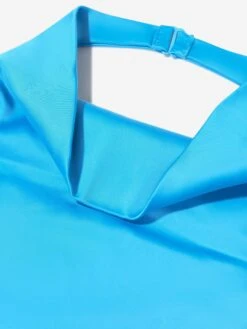 Girls Backless Satin Midi Dress In Blue -Monna Clothing Shop AYAA3007 BLUE 4