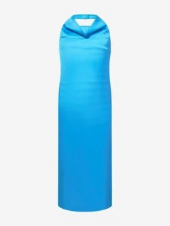Girls Backless Satin Maxi Dress In Blue -Monna Clothing Shop AYAA3008 BLUE 1