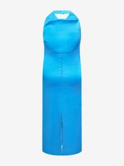 Girls Backless Satin Maxi Dress In Blue -Monna Clothing Shop AYAA3008 BLUE 3