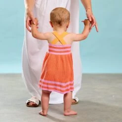 Girls Bay Knitted Sun Dress In Red -Monna Clothing Shop BAY 3457 241 knitsundress Red TheBonniemob SS24